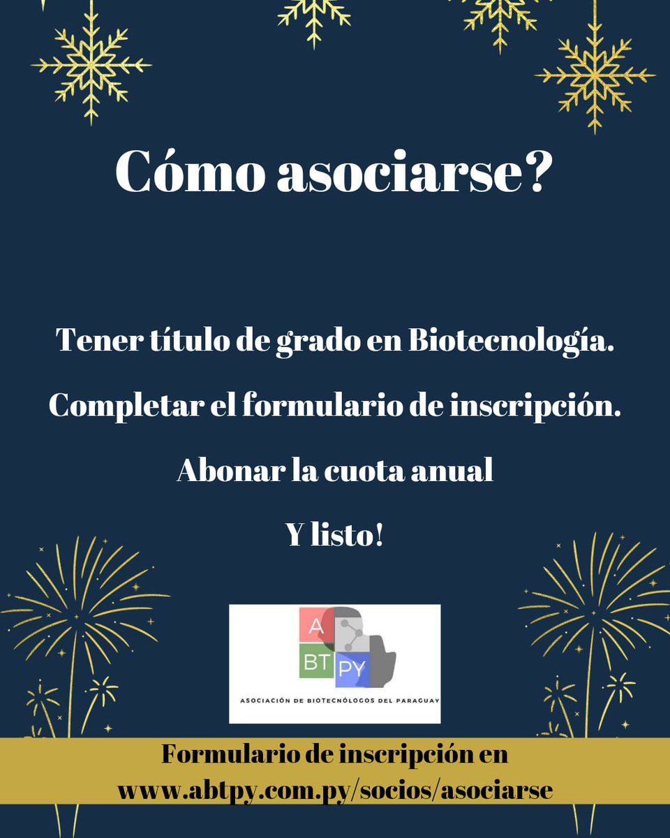 BiotecPy's tweet photo. ¡¡¡Convertite en miembro o adelantá tu cuota anual y disfrutá de los benficios!!!

Asociate en: https://t.co/7ojcPFDqrl https://t.co/LdGIpK0jWQ