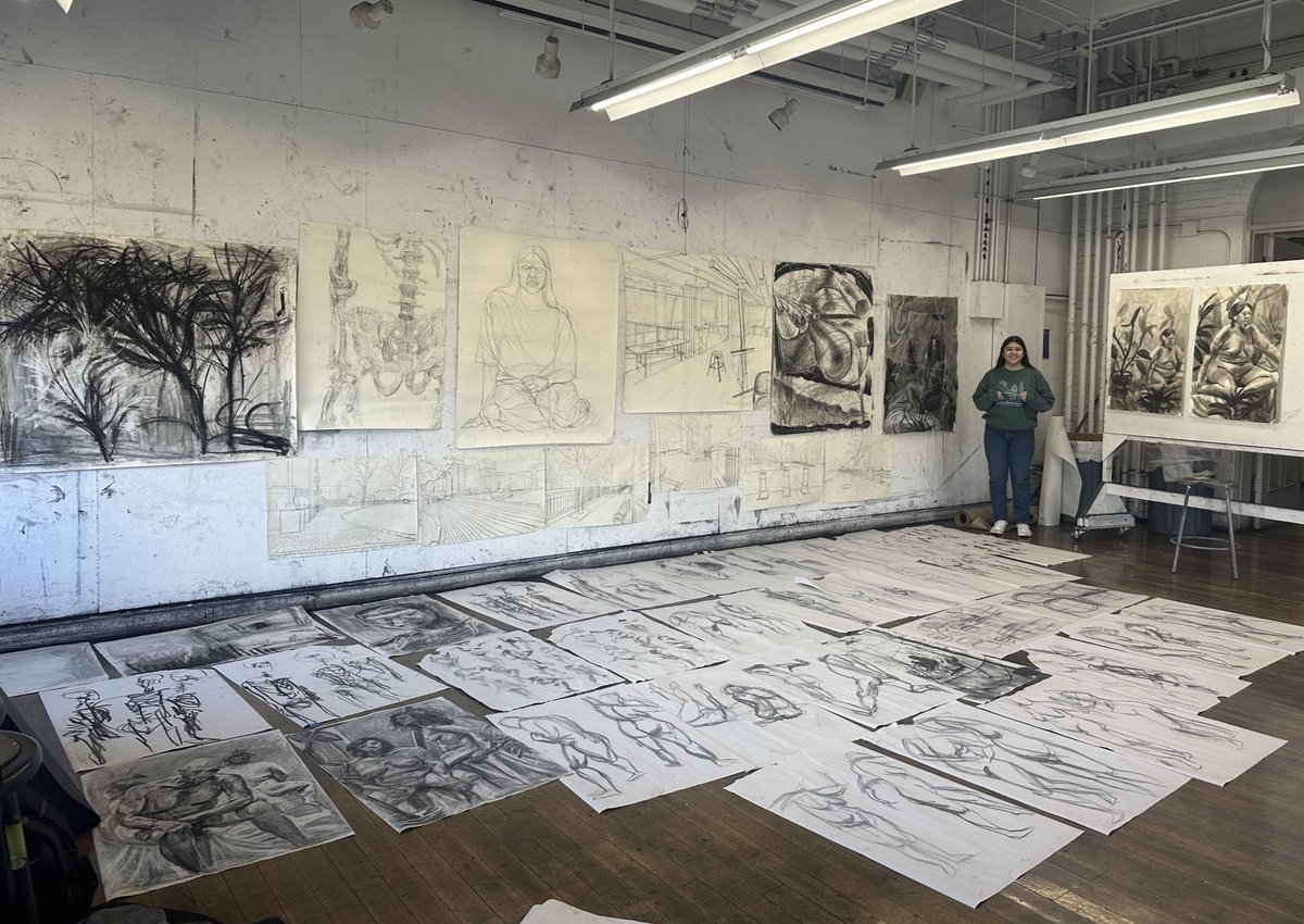 caaamileon's tweet photo. (almost) all the work i made in my drawing class this semester 😭 https://t.co/2A87L7VATD