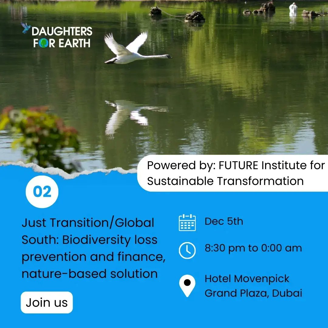 Join our Co-founder <a href="/ZainabSalbi/">Zainab Salbi</a> at #COP28 for plenary discussions on:

1️⃣ ‘𝐇𝐨𝐰 𝐂𝐥𝐢𝐦𝐚𝐭𝐞 𝐂𝐡𝐚𝐧𝐠𝐞 𝐢𝐬 𝐈𝐦𝐩𝐚𝐜𝐭𝐢𝐧𝐠 𝐆𝐥𝐨𝐛𝐚𝐥 𝐈𝐧𝐝𝐢𝐠𝐞𝐧𝐨𝐮𝐬 𝐂𝐨𝐦𝐦𝐮𝐧𝐢𝐭𝐢𝐞𝐬,’ powered by ‘The Climate Tribe and 
#Daughters4Earth #TheHummingbirdEffect