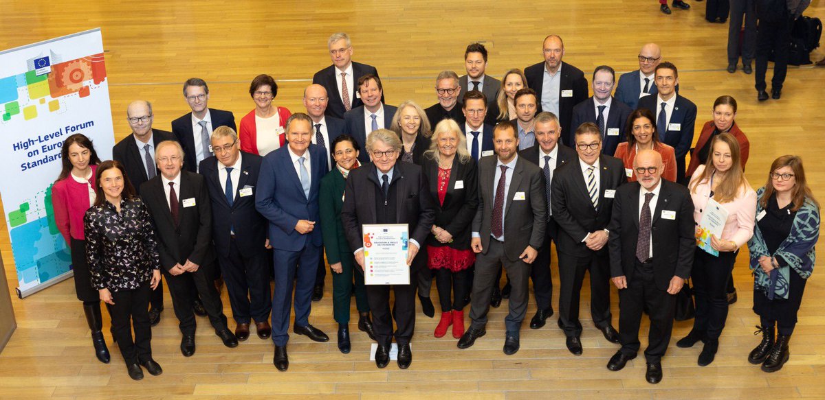 ThierryBreton's tweet photo. Today the EU High-Level Forum on #Standardisation pledged to help train the next generation of European standards experts 🇪🇺

They will be the women &amp; men who shape new technologies, defend EU values &amp; strengthen our role as a global standard-setter.

https://t.co/duTivgOYrz https://t.co/Exq3dCuL5K