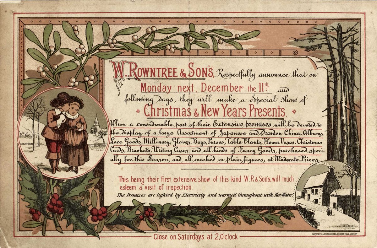 nyccarchives's tweet image. This jolly #Xmas circular (1882) for #shopping at W Rowntree's of #Scarborough promises "fancy goods" suitable for Christmas and New Year's   presents #ArchiveAdventCalendar @ARAScot