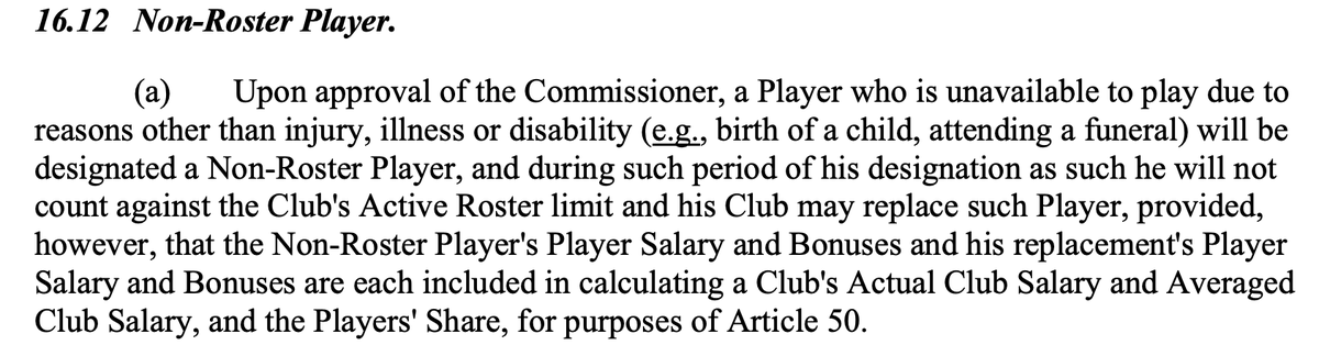 Noting that this designation would not be related to an injury per CBA section 16.12
