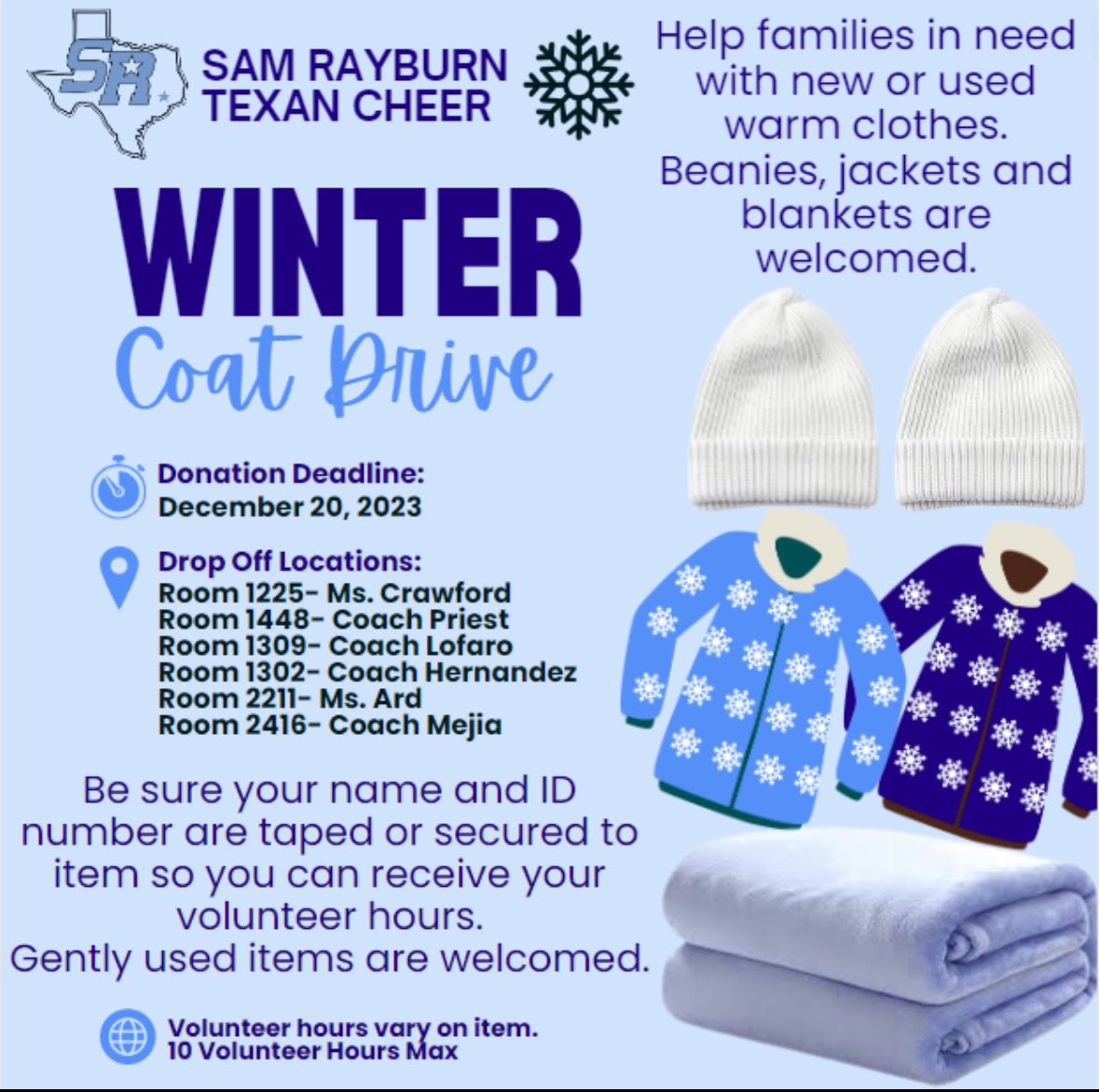 SRHS_KHernandez's tweet photo. the best way to spread winter cheer, is making sure everyone can be warm- far and near 😌🔥❄️ https://t.co/lJhnYbslpH