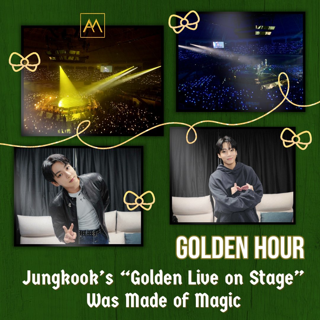 ARMYMAGofficial's tweet photo. ⏳GOLDEN HOUR : JUNGKOOK'S “GOLDEN LIVE ON STAGE” WAS MADE OF MAGIC⌛

On Nov 20, the highly anticipated performance of @BTS_twt' #JungKook's debut album - Golden was live🪄

Read more about #JungKook_GOLDEN Era in our #ARMYMagBlog!👇
🔗https://t.co/b4eHNZ8eof

#BTS
#ARMYMAGAZINE https://t.co/ImKL43sRts