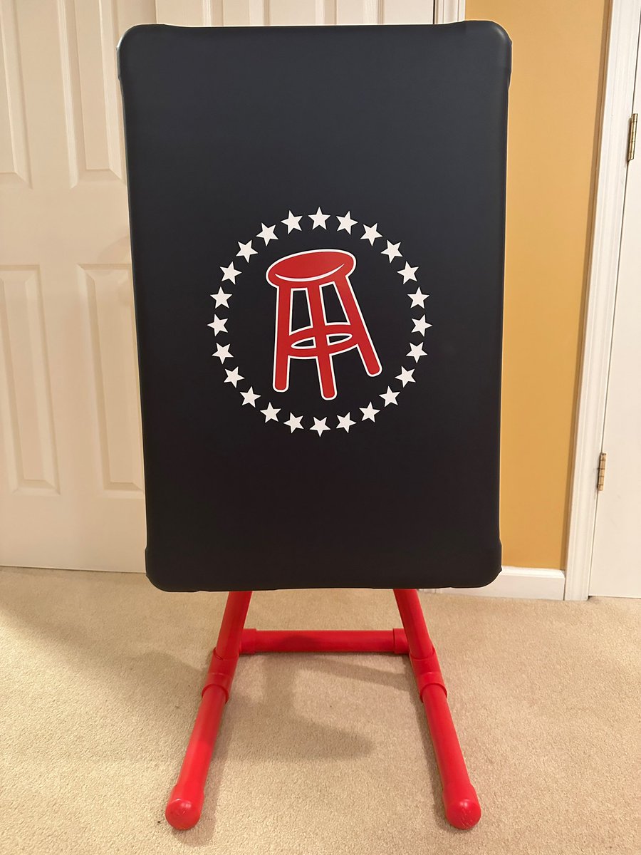 EasyCallKZone's tweet photo. Navy blue strike zone with a red base and the iconic Barstool Sports logo  @barstoolsports @BarstoolBigCat @stoolpresidente Hope you guys received this and are able to use it in the awesome new Chicago office #easycall https://t.co/XL4tyzLdR2