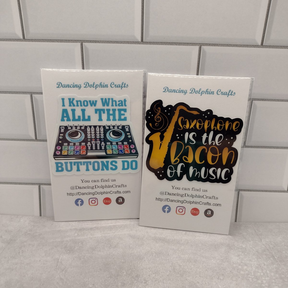 DancingDolphinC's tweet image. Turn up the volume on your sticker game! 🎛️🎷 For the DJ who knows their deck inside out to the sax lovers who add soul to every tune, these stickers are for you. Jazz up your gear and let the world know your rhythm! #MusicLovers #StickerBeat #DancingDolphinCrafts