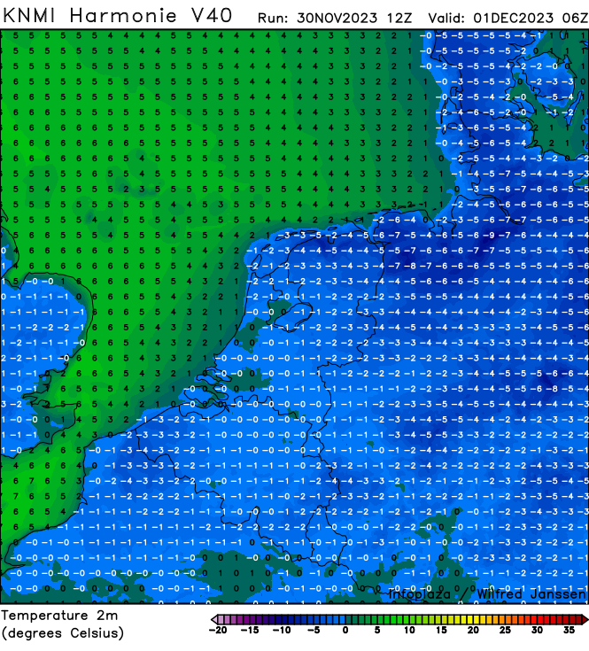 weermanrobert's tweet photo. Het zou wel eens voor grote delen van het land vannacht mee kunnen vallen met de vorst door aanwezige lage bewolking. Alleen in het noorden mogelijk kouder door opklaringen. Tijdens het weekend volgen wel een paar koudere nachten. #boeren #gewas https://t.co/rRnHViO489
