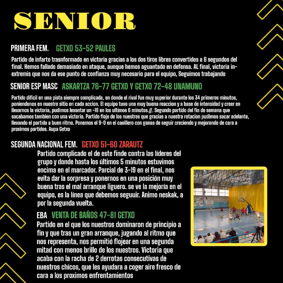 GetxoSaski's tweet photo. #Cronicas de nuestros equipos federados y escolares de este fin de semana⚫️🟡
#getxosaski https://t.co/l0PcRmMqbJ