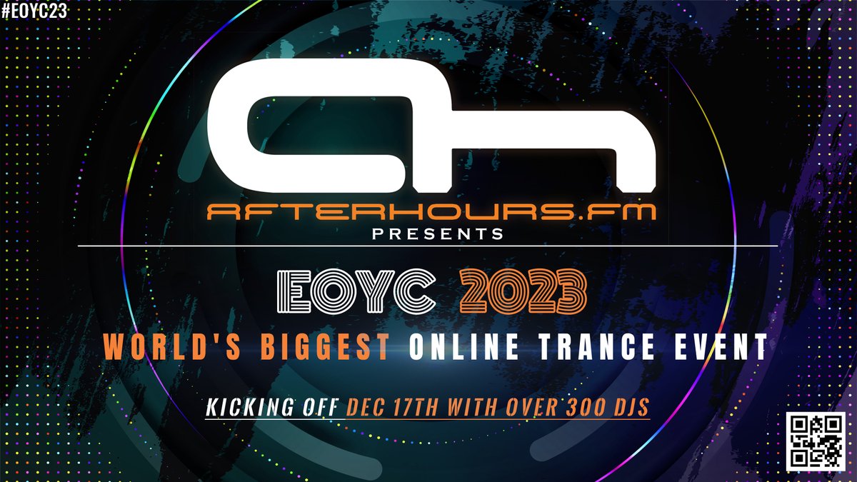 AfterhoursFM's tweet photo. We have an amazing lineup of over 300 artists for the EOYC event, starting from December 17th. Join us as we celebrate the end of 2023 and welcome 2024 with some amazing shows &amp; music. Don't forget to share / spread the word and invite your friends! https://t.co/vptQDhvnWI