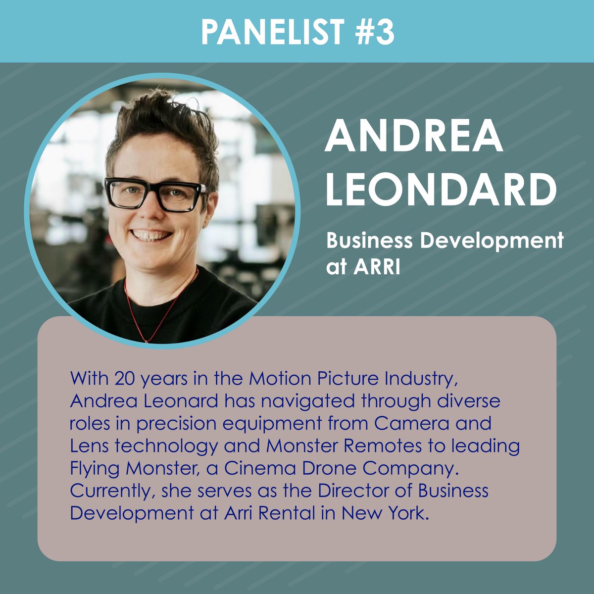 CutterConnect's tweet photo. We can't wait to hear from our third panelist, Andrea Leondard at the next #CutterConnections event. Andrea works in business development at ARRI and has been in the industry for over 20 years. 
Sign up at the link in our bio to network with some of these amazing women! https://t.co/4N5ZKm1Sl5
