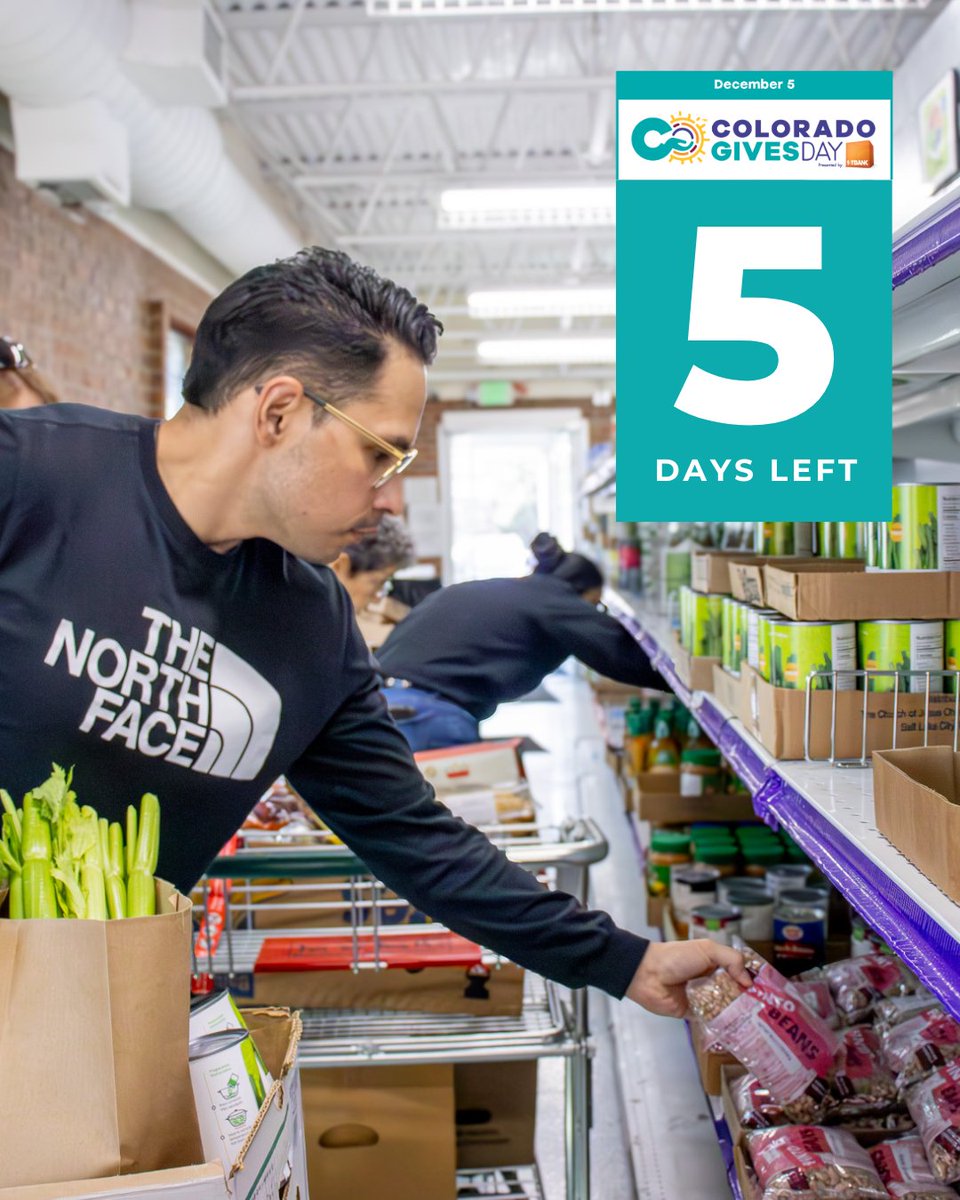 Pre-COVID, we assisted 80 households/day. Today, it's 300+, rising monthly. We need your support now more than ever. With 5 days until Colorado Gives Day, your gift goes further, transforming more lives. Click here to donate today!👉 bit.ly/3uGfMrZ #coloradogivesday2023