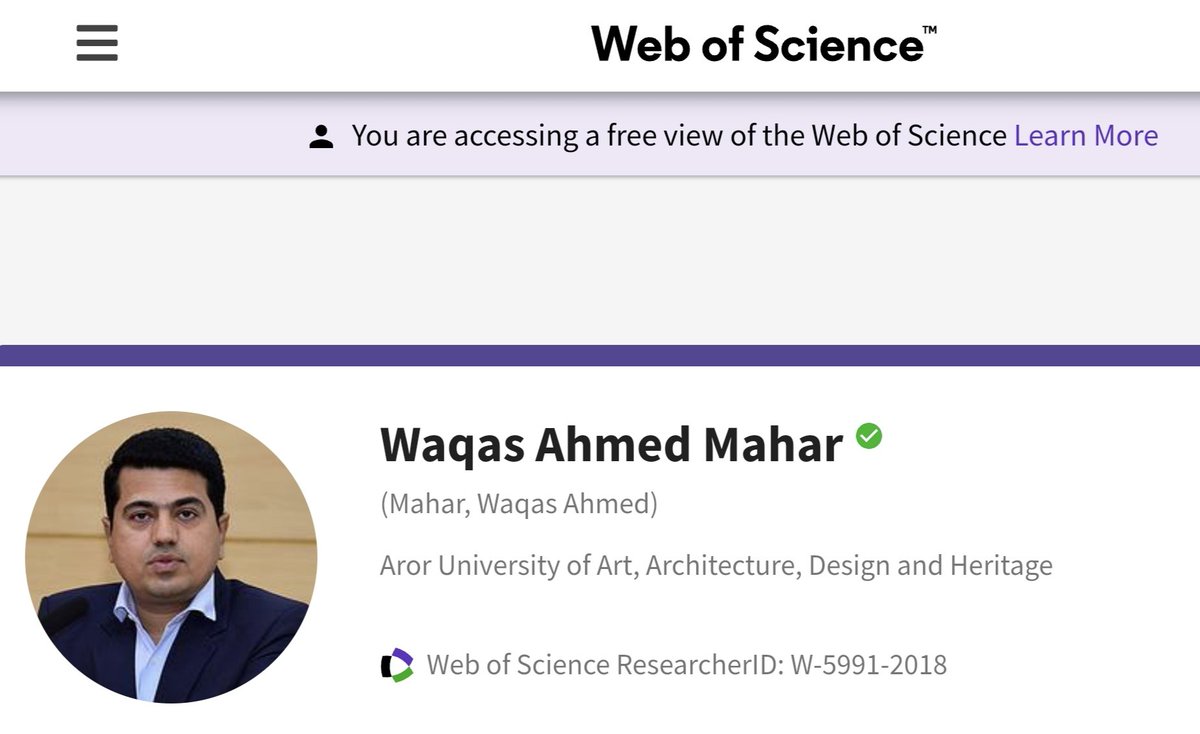 architectwaqas's tweet photo. Finally, #ArorUniversity is added on the #WebofScience platform. It took a few weeks and exchange of emails.
Good news for #Arorians, they can now update their affiliation.
#AU #Aror #Sukkur #Sindh https://t.co/ywQsZi6Q9W