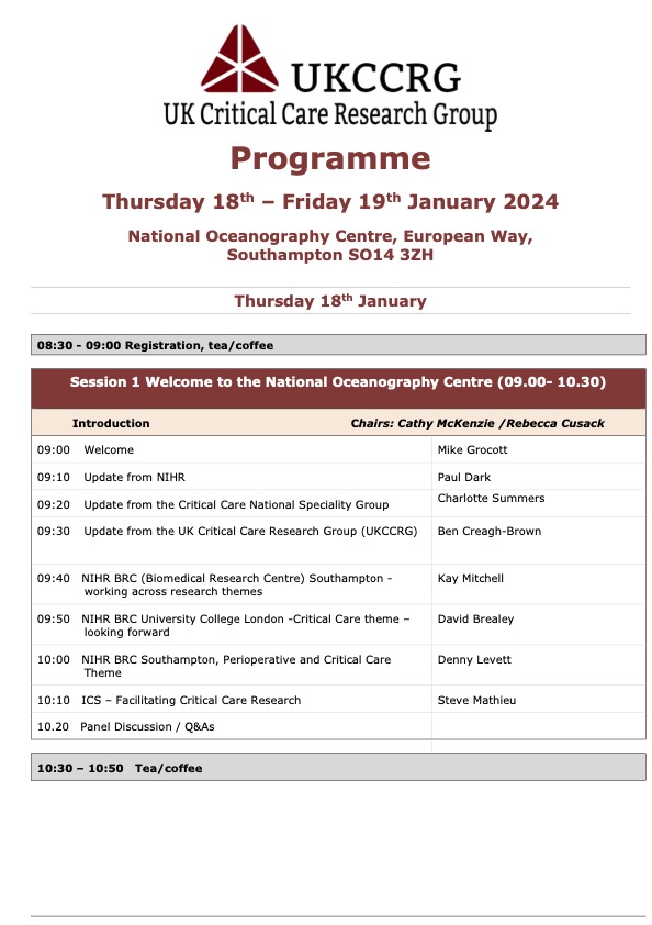 IcuXpertpharm's tweet photo. The UK Critical Care Research Forum is in Southampton in 2024.#seeyouthere #bepartofresearch https://t.co/8oJW85xqZk