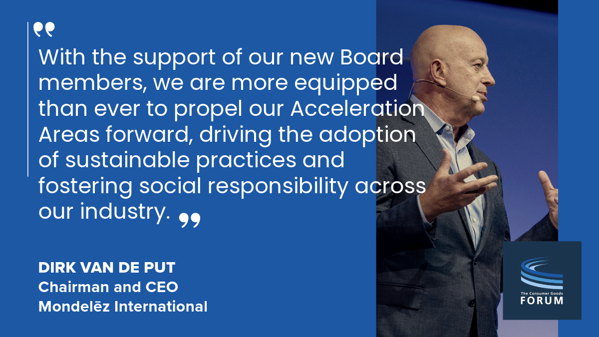 Co-Chair @Dirkvandeput's vision for a sustainable #Industry aligns perfectly with our goals. With the support of our new Board members, The CGF is poised to make significant strides in #Sustainability whilst driving the industry forward➡bit.ly/3N7O6Cv @MDLZ #Diversity.