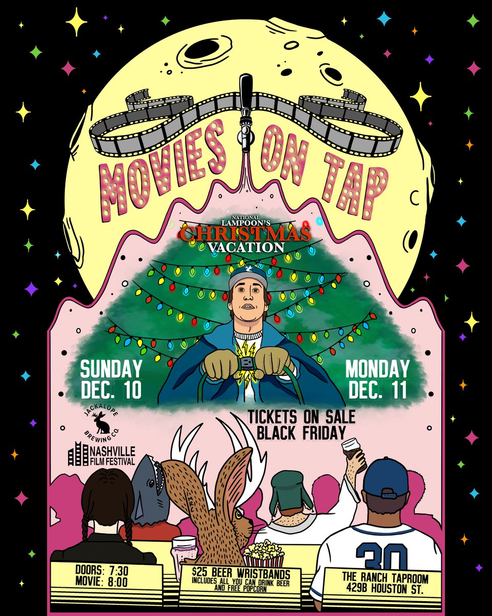 This Dec. we continue our holiday tradition with @jackalopebrew to bring you the #moviesontap showing of National Lampoon's Christmas Vacation🎄🍻 Join us on 12/10 at 8PM & 12/11 at 7PM. Theme attire is highly encouraged!✨  Tix: exploretock.com/jackalopebrew