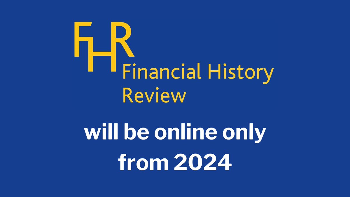 Financial History Review will move to online only publication in 2024!

Sign up for email alerts and never miss an issue:
📚 cup.org/46AtEBo

#bizhist #econhist