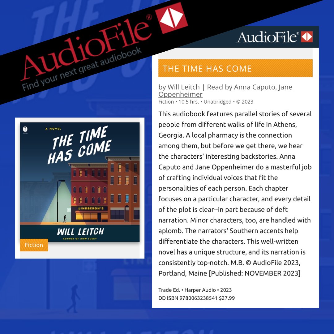 Anna Caputo (@annacaputovoice) on Twitter photo Huge thanks to <a href="/AudioFileMag/">AudioFile Magazine</a> for such a beautiful review. @JaneOppenheimer did an incredible job on her part of this book & @WillLeitch has a rare talent with plot & character development that I had so much fun getting to perform. <a href="/HarperAudio/">HarperAudio</a> <a href="/HarperCollins/">HarperCollins</a> <a href="/johnmarshallmed/">John Marshall Media</a> Huge thanks to <a href="/AudioFileMag/">AudioFile Magazine</a> for such a beautiful review. @JaneOppenheimer did an incredible job on her part of this book & @WillLeitch has a rare talent with plot & character development that I had so much fun getting to perform. <a href="/HarperAudio/">HarperAudio</a> <a href="/HarperCollins/">HarperCollins</a> <a href="/johnmarshallmed/">John Marshall Media</a>