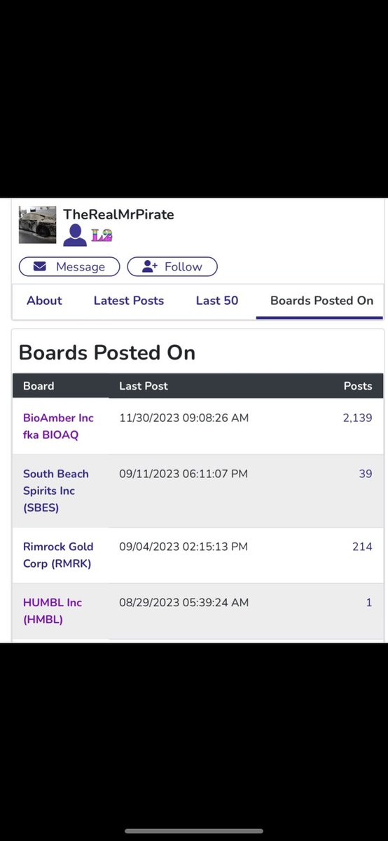 Mikestarted's tweet photo. @game_jesters That moment when you are “only trying to help” investors in “denial” with over 3500 posts and then for just 1 single post you use your other Alias by mistake in a rush to respond to iglow.  Tenkay also stopped posting on the Bioamber board. $bioaq $hmbl  #Tenkay #TheRealMrPirate https://t.co/p1mDDsznVQ