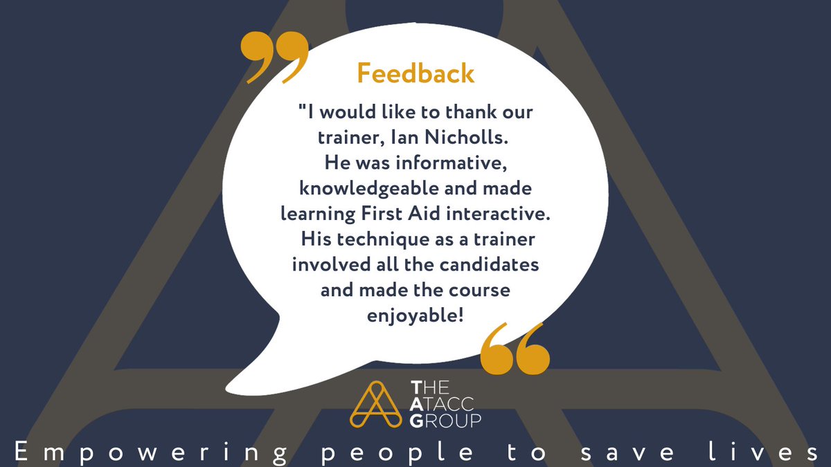 ATACCGroup's tweet image. F E E D B A C K 🙌 F R I D A Y

Another Feedback Friday for one of our fantastic training team!
This time our thanks goes to Ian, keep smashing it! 👏👏👏

#FTACC #FirstAid #Feedbacktime #FeedbackFriday