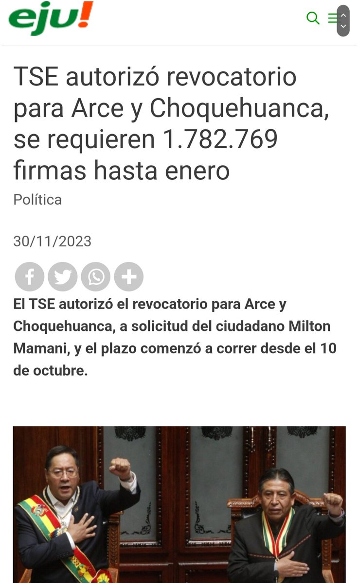 Que el TSE autorice el revocatorio de <a href="/LuchoXBolivia/">Luis Alberto Arce Catacora (Lucho Arce)</a> y <a href="/LaramaDavid/">David Choquehuanca</a> debería preocuparnos más que alegrarnos, el TSE aún le pertenece a <a href="/evoespueblo/">Evo Morales Ayma</a> y el revocatorio es una bala más en la guerra a la que nos llevarán a los bolivianos.

#Bolivia #revocatorio