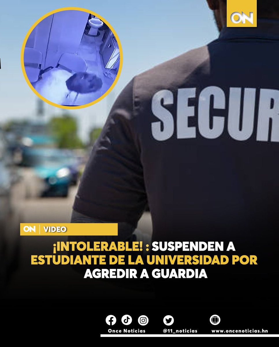 11_Noticias's tweet photo. #VIDEO 🟡 | Un joven agredió físicamente a un guardia de seguridad luego de tener una fuerte discusión; expectadores lo grabaron, difundieron el video y la universidad optó por expulsarlo.
Mira el video aquí: https://t.co/odDIX4ZYJ5
#guardia #estudiante #expulsan https://t.co/nUyewuhxf0