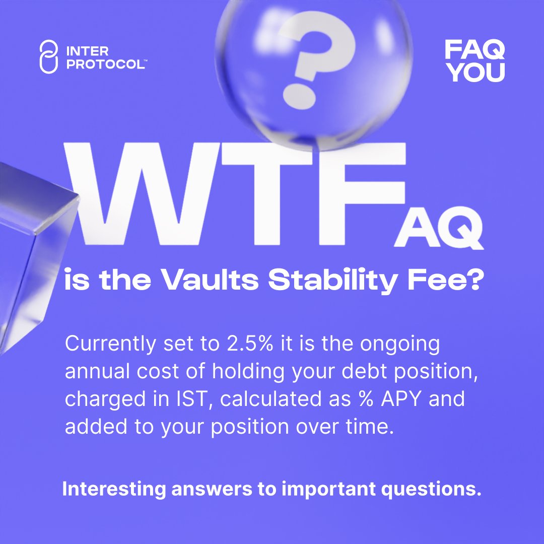 🤯 THE FAQ YOU SERIES

Confused about what a Stability Fee is in Inter Protocol? 🤷‍♂️

We got you covered...

Stay tuned for more no-BS answers ❯

#LearnIST