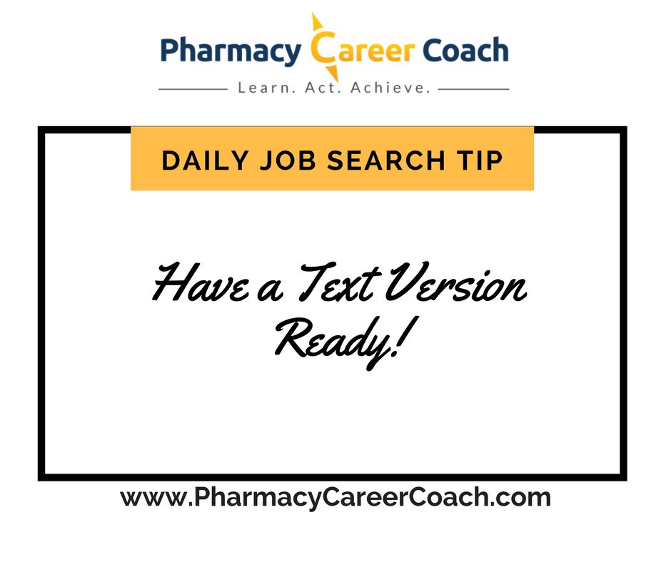 pharmcareer's tweet photo. 💡 𝐓𝐢𝐩 𝐨𝐟 𝐭𝐡𝐞 𝐃𝐚𝐲
⁣⁣
Save a text-only (no formatting) version of your resume so you’ll be ready when an online application asks for it so you can cut and paste as needed.⁣⁣
⁣⁣
#pharmacistjobs #pharmacy #pharmacist #pharmacycareer  #pharmacystudent #pharmacyschool https://t.co/voT4VMkXS8
