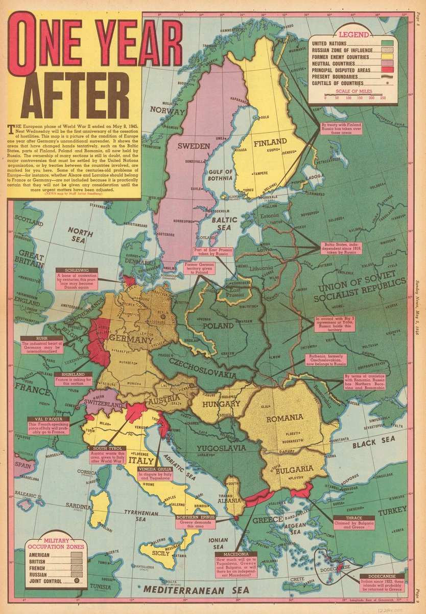 Se nota, como entre 1944 y 1946, Rumania perdió toda la Besarabia, abortada por la invasión soviética. Grandes espacios de tierra fueron otorgadas a Ucrania, del día a la noche, como el Norte de Bucovina, el Bugeac, el sur de Pocutia, la región de Odesa-Balta y Transcarpatia.