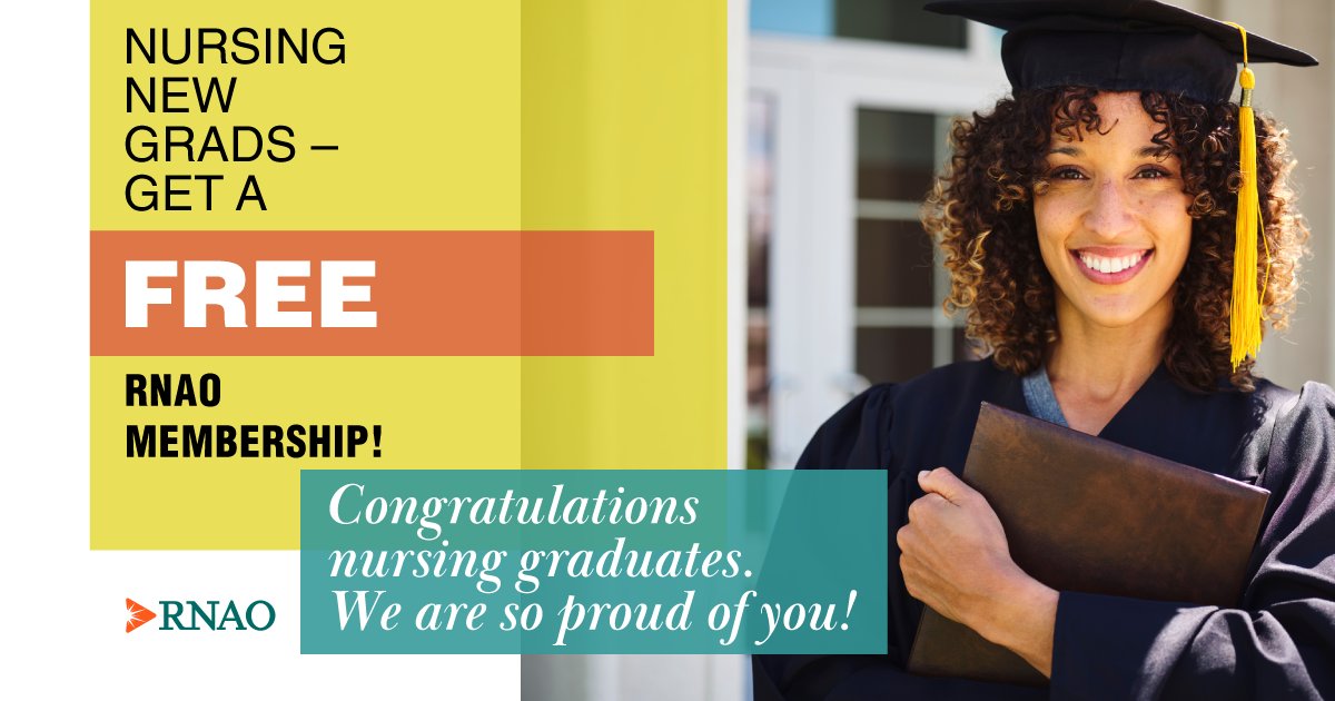 🎓CONGRATS NEW GRADS!🎓 If you've just graduated or are set to graduate soon, join RNAO for FREE (membership valid until Oct. 31, 2024). Get this offer: 1. ✉: membership@RNAO.ca 2. Subject: NEW grad Promo 3. Include grad Date & CNO # @DorisGrinspun @NursingStudentO