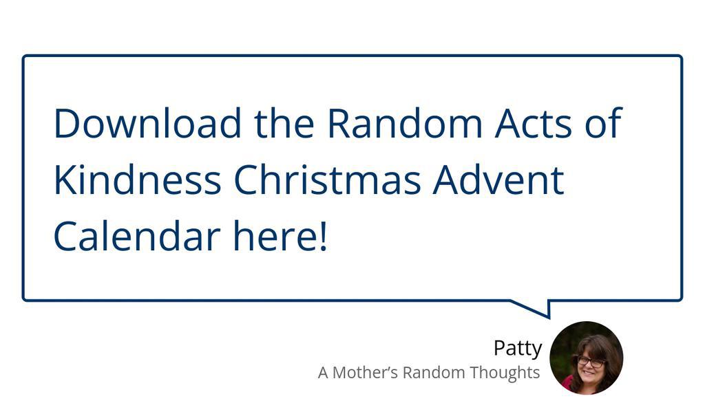pattyoh11's tweet image. Spread joy with the free printables below, such as the Random Acts of Kindness Advent Calendar. lttr.ai/AKq7j

#RandomActs #FreePrintables