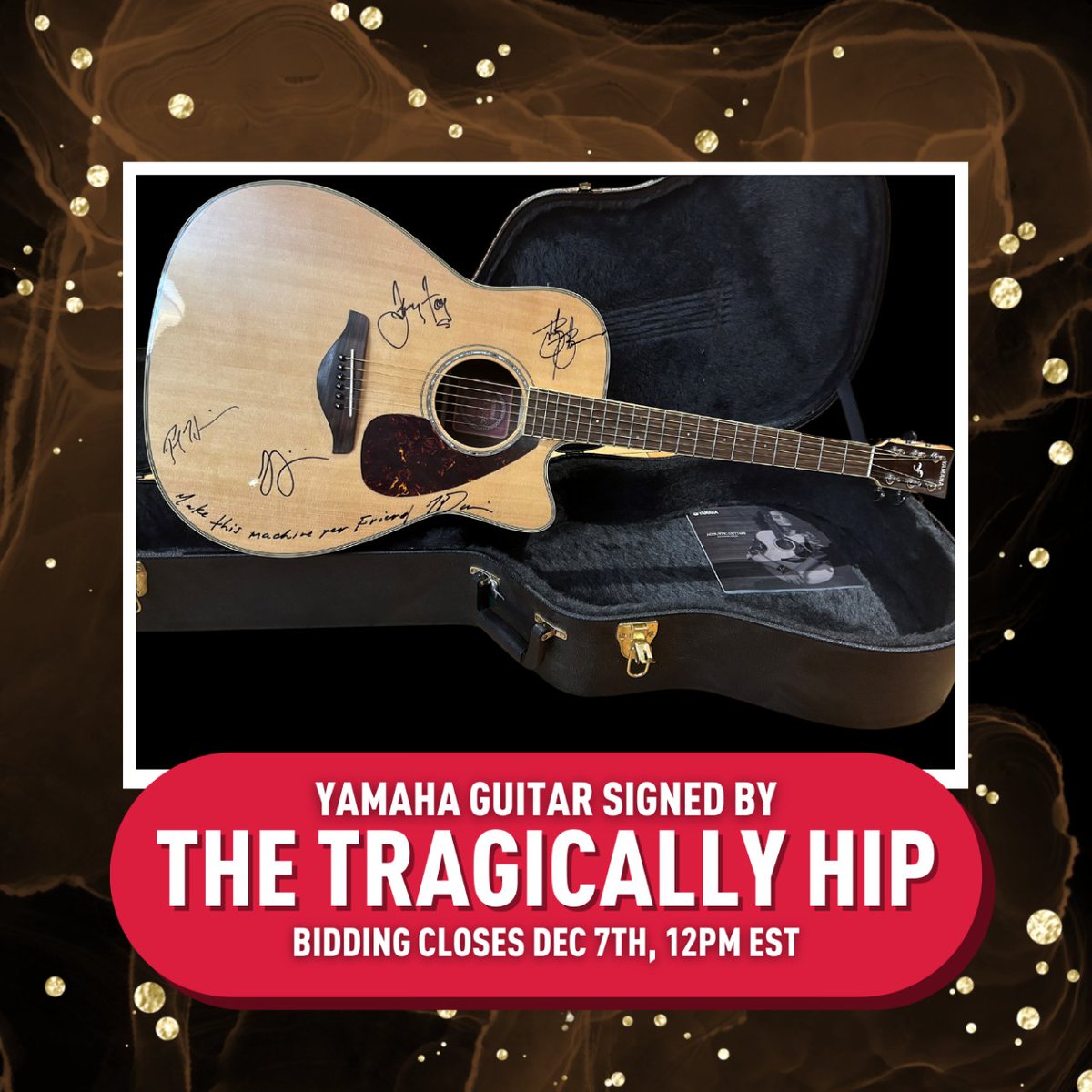 This Yamaha guitar is signed by all of us, making it a very rare collectors item. It was generously donated by <a href="/rickmercer/">Rick Mercer</a> from his private collection. Bid on it in the <a href="/WarChildCan/">War Child Canada</a> Silent Auction and help them create #TheWorldThatsPossible. 
 
Bid here: cbo.io/bidapp/index.p…