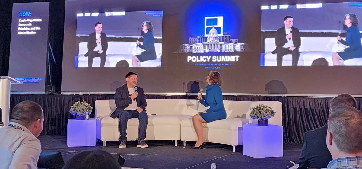 At #BAPolicySummit, SDF's Head of Legal, Candace Kelly, gets into the intersection of crypto regulation and democratic principles with Ukraine's Deputy Minister of Digital Transformation, @abornyakov.