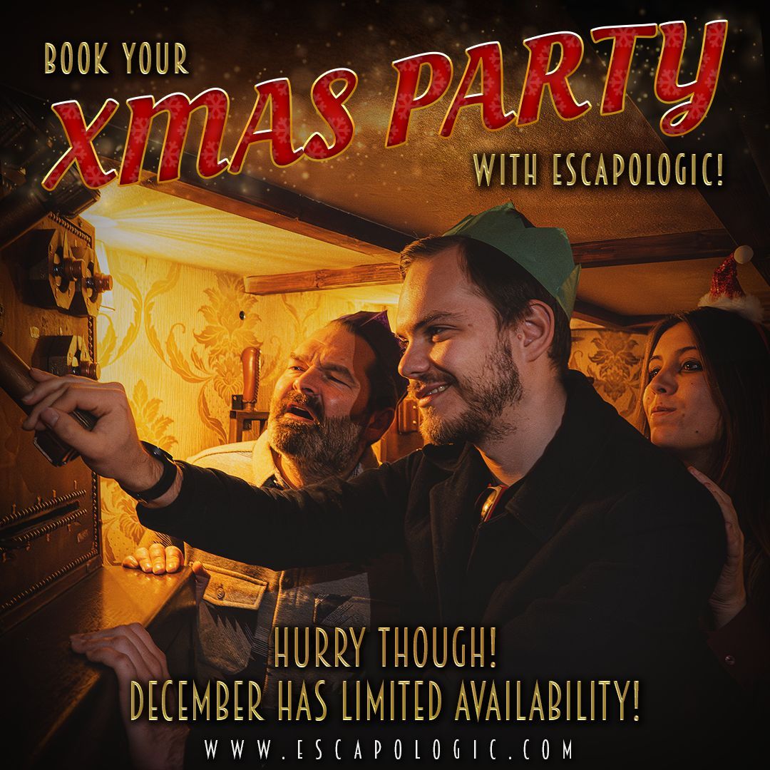 escapologic's tweet photo. Still looking for that perfect Christmas party activity?
Look no further than Escapologic!
With 10 different rooms we can cater for up to 50 people at a time!
Book today at: https://t.co/q4ndO1yNvt
#escaperoom #xmas #christmas #christmasparty #workdo #workevent #nottingham https://t.co/5oYeg8IQbH