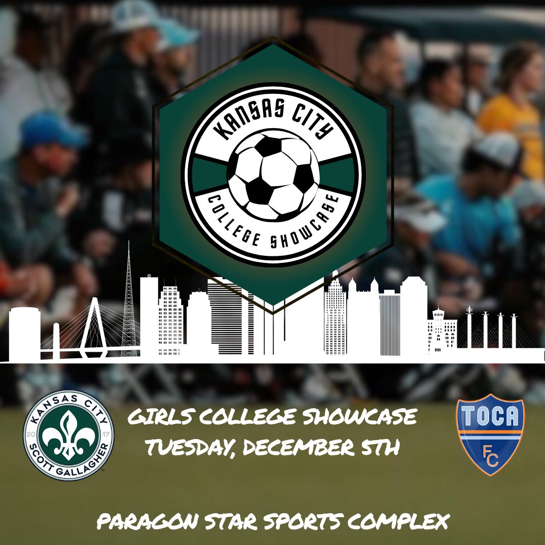 Only 5 more days until the 2023 Kansas City College Showcase kicks off at Paragon Star. 

KCSG and <a href="/tocafutbol/">TOCA FC</a> are excited to be hosting this one-of-a-kind event for girls U15-U19 that will showcase local talent in front of college coaches from more than 20 different schools.