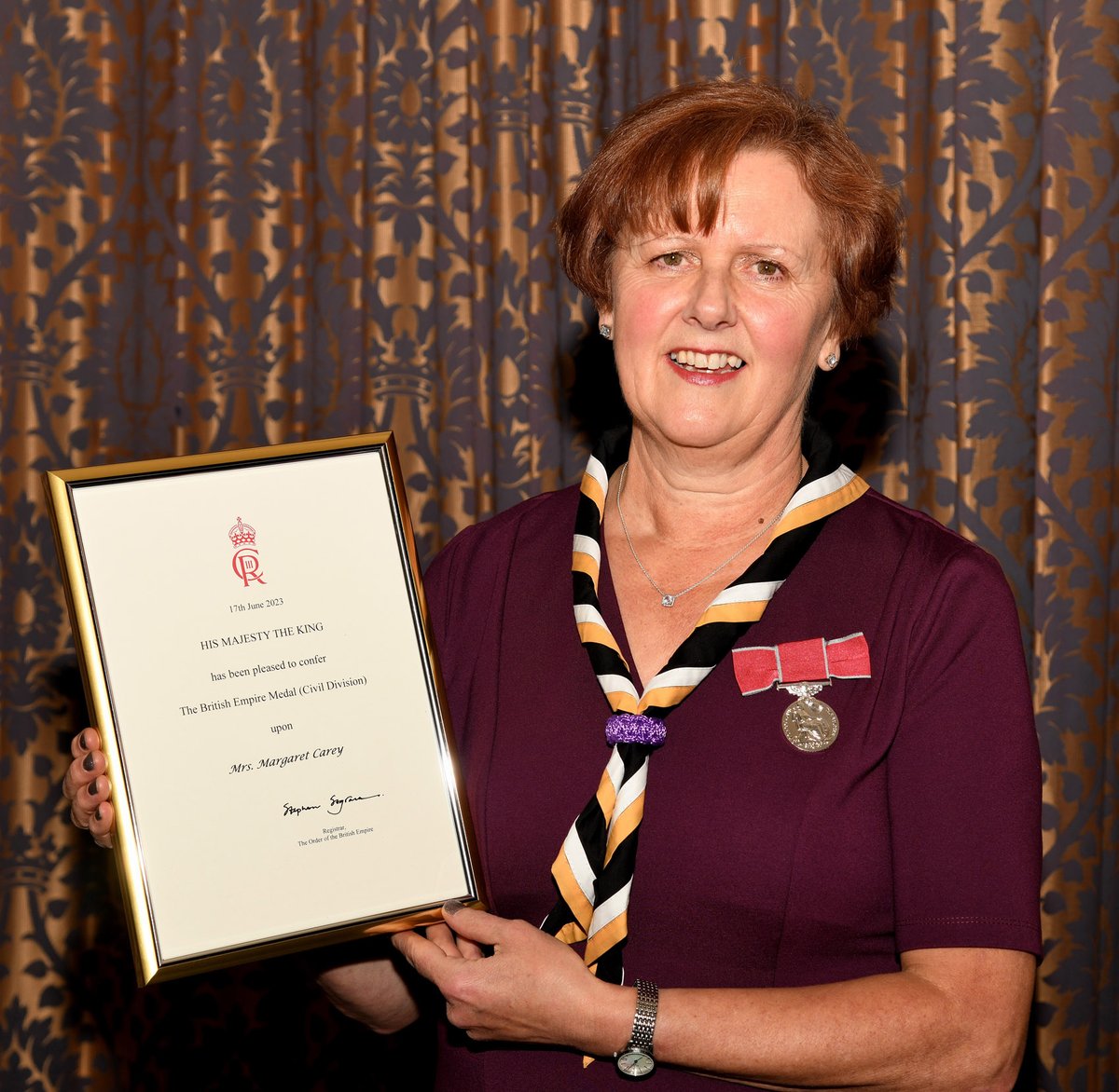 Congratulations to Mags Carey on the presentation of #BEM by #ERLordLieutenant for services to the community and @HessleScouts - so well deserved #Hull #EastRiding #Hessle #ERLieutenancy