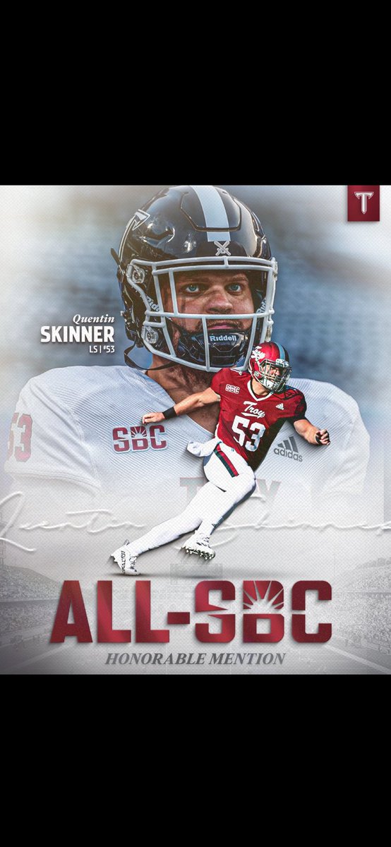 Congratulations <a href="/QuentinFSkinner/">Quentin F Skinner</a> #BombSquad Extremely proud of you!  The ONLY Long Snapper awarded in ALL of the entire <a href="/SunBeltFB/">Sun Belt Football</a> … that makes you LS of the year!!  I love you man!