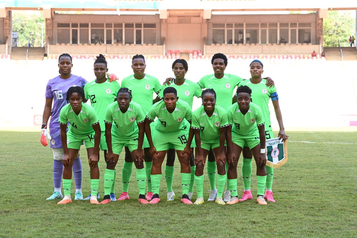Sportinglifeng1's tweet photo. FULL TIME! in Abuja 

Nigeria 🇳🇬 5-0 Cape Verde 🇨🇻

⚽⚽@UcheOfficial_ Kanu  7', 45'
⚽@GiftMonday21 25'
⚽⚽ Esther Okoronkwo 66', 77'

#SoarSuperFalcons #WAFCONQualifiers #NGACAP #Morocco2024 https://t.co/ULBs8fTIHl