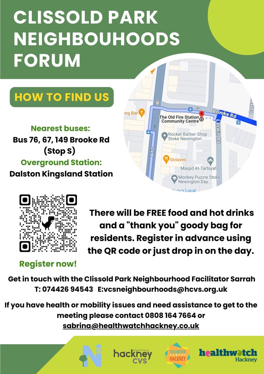 Looking forward to our #ClissoldPark neighbourhood forum next Wed 6/12 on Financial Security + community support for #olderpeople <a href="/OldFireStatN16/">The Old Fire Station</a> Residents and professionals welcome, pls spread the word! Free food and goody bags for residents. Read more bit.ly/414NKSQ