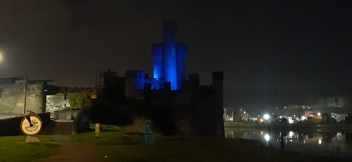 blackrockcastle's tweet photo. Tonight we are lighting up blue for #StomachCancerAwarenessDay Learn more about this campaign at https://t.co/pHrTV477Ik https://t.co/m91RFZ0kew