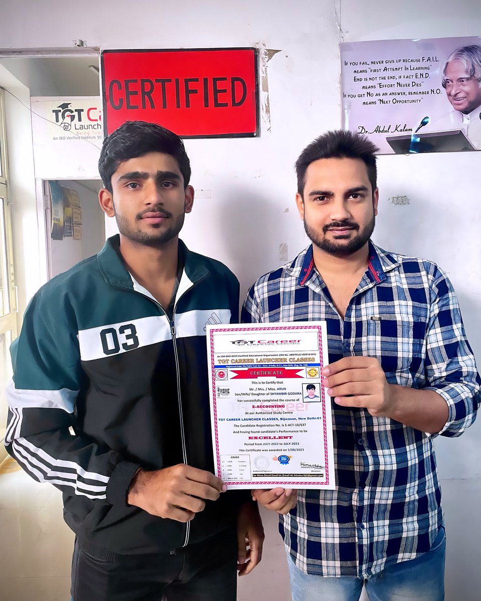 CareerTgt's tweet photo. One More Student 👨🎓 Certified By Our Institute
#tgtcareerlauncherclasses #himmithakur #certificate #certificates #certificated #certifícate #certificatecourse #certificatecourses #certificateprogram #firstcertificate #msexcel #msexceltips #computereducation #computercourse https://t.co/ENoqaIuodP