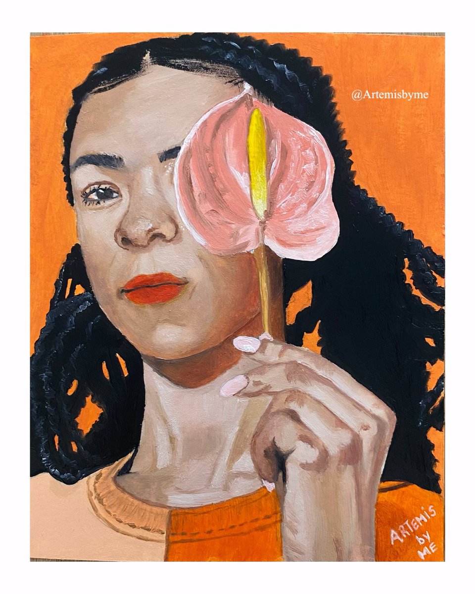 artemisbyme's tweet photo. 🎨 Something new and very orange 🍊🌸

Óleos @PinturasPebeo 🎨
Papel @CansonPaper 🗒️

#Retratos #oleo #canson #pebeo #DelerRowney #color #Artel #indiaAmarteifio https://t.co/j4rIQeHP6Q