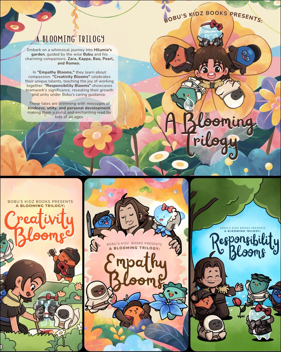 Yesterday’s Community Equippable Drop on the <a href="/Azuki/">Azuki</a> Collector Profile was so exciting! Thank you everyone for showing your support! Before more announcements to come, I wanted to give a sneak peek of our FOUR covers for <a href="/BobuKidzBooks/">Bobu’s Kidz Books</a>! Enjoy 🤗