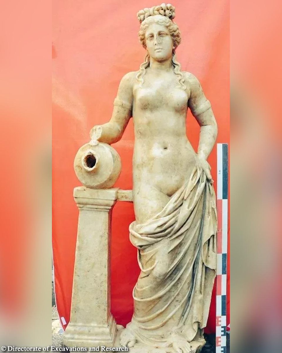 1,800-year-old water nymph statue discovered in Turkey’s Amasra Continue Reading: archaeologymag.com/2023/09/water-… #archaeology #amasra #nymph #greekart #greekmythology
