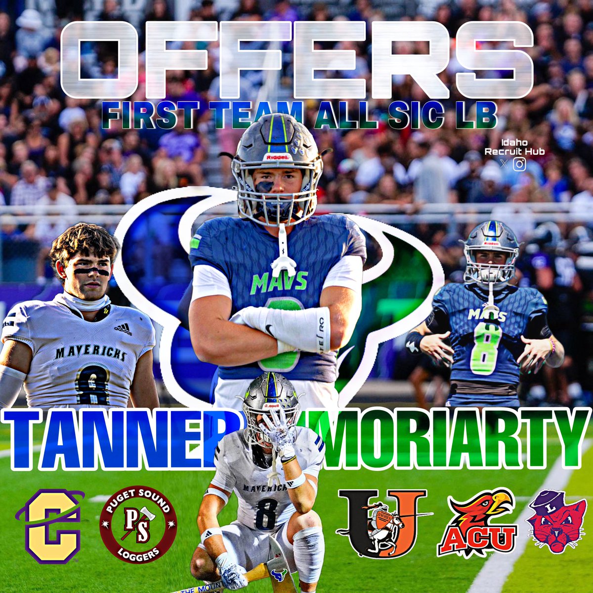 ⭐️⭐️ LB Tanner Moriarty not only has a high motor, but multiple offers. With 105 TKLS, 10 TFL, &amp; 1 SK…Moriarty was named 1st Team All SIC and was selected to play in the Shrine’s All Star Game. 

⬇️Senior Highlights⬇️
hudl.com/v/2MZHF8