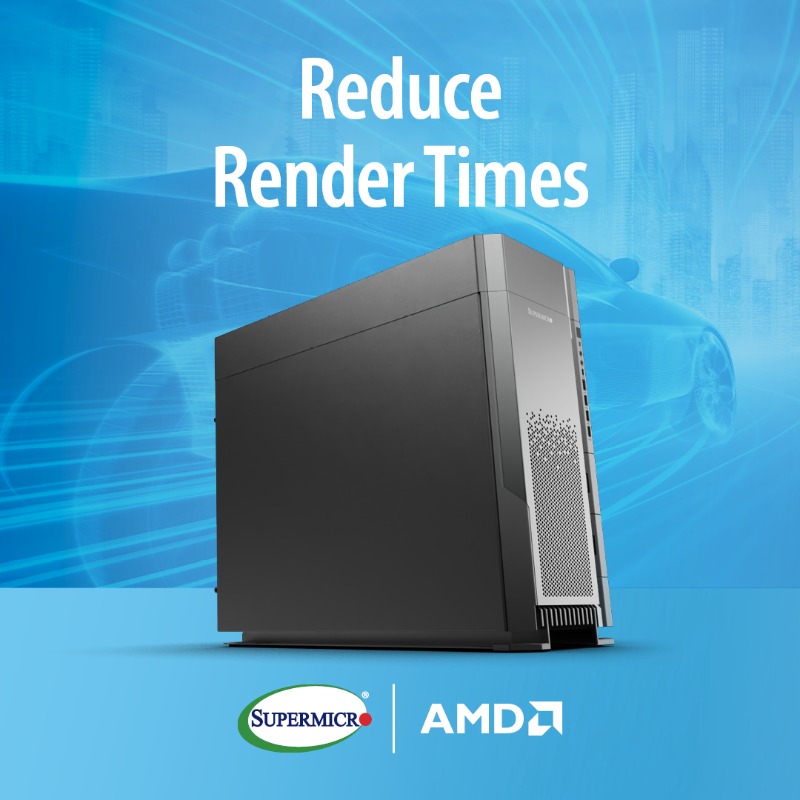 Supermicro's tweet photo. Meet critical production deadlines with lightning-fast solutions from Supermicro and AMD. Click to learn more.