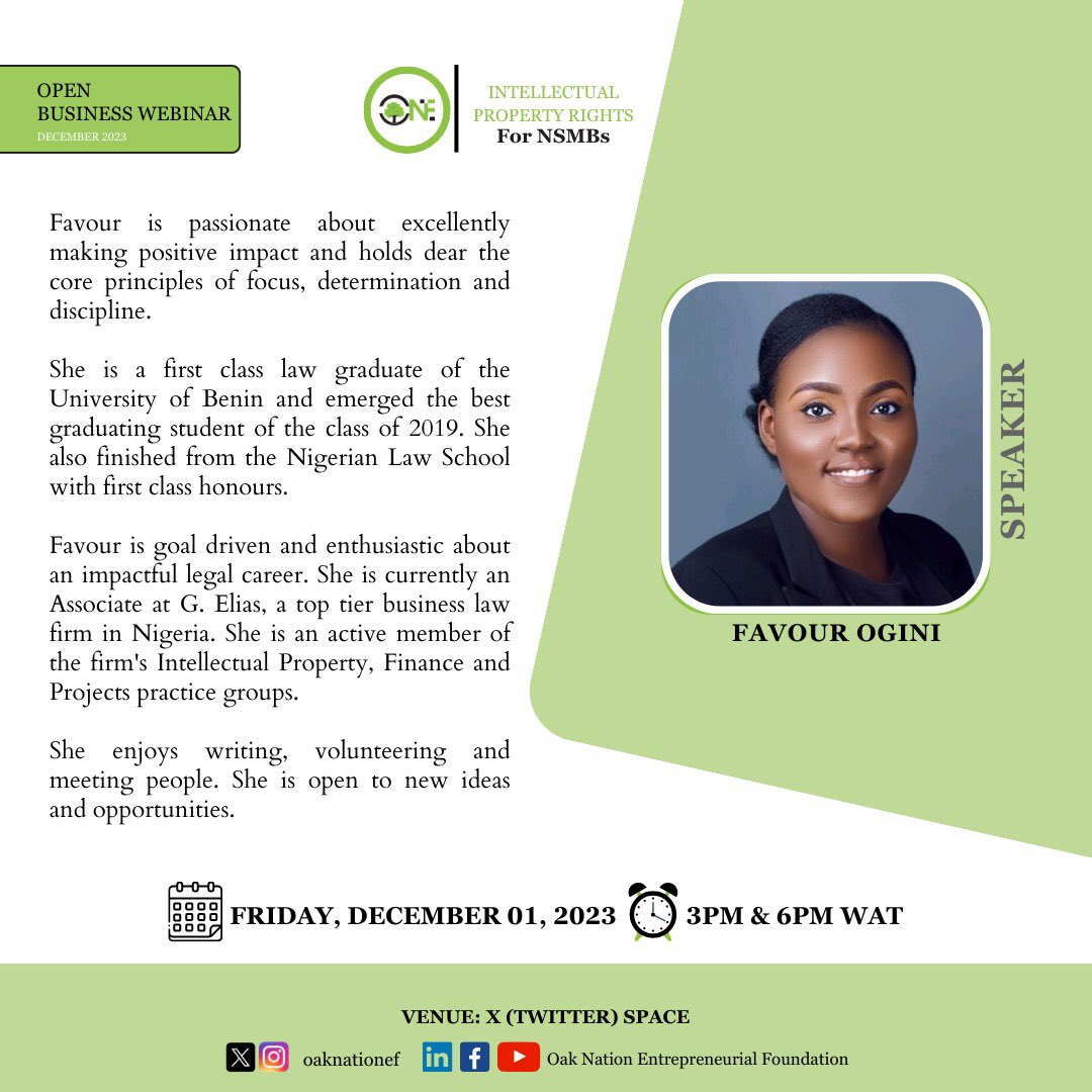 oaknationef's tweet photo. Get to know the thought leaders who will be sharing their insights on Intellectual Property Rights for Nano, Micro, and Small Businesses.
Their expertise is set to illuminate our discussion.
 #ExpertPanel #IPRights #NanoBiz #MicroBiz #SmallBiz  #Innovation #BusinessGrowth https://t.co/zC06tcdfOo