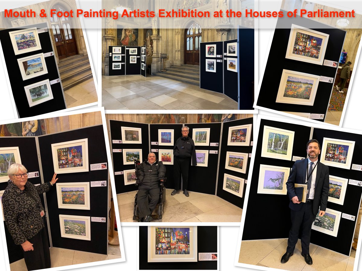 As well as the exhibition @SeneddWales I have also been involved in a Mouth & Foot Painting Artists exhibition @HousesofParliament from Friday 24th November to today Thursday 30th November. One of my colourful images was on display. @SCrabbPembs @jennyranderson #MFPA #VDMFK #ART