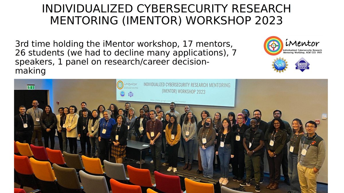 Sharing amazing moments from our recent iMentor workshop. A huge thank you to our organizers, speakers, mentors, and students who made this event a success!
<a href="/yaogroup1/">Yao Group</a> <a href="/acm_ccs/">ACM CCS 2024</a> #CCS23