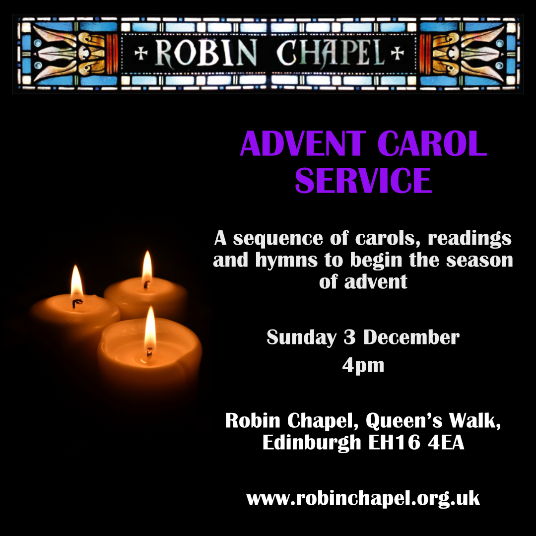 PaulGudge's tweet photo. Advent Carol Service at the Robin Chapel this Sunday at 4pm. @whatsonednburgh @SacredArtsFest @WhatOnEdinburgh @CraigmillarNow @CraigmillarFest @ChoralEvensong https://t.co/t5aWt6mEqX