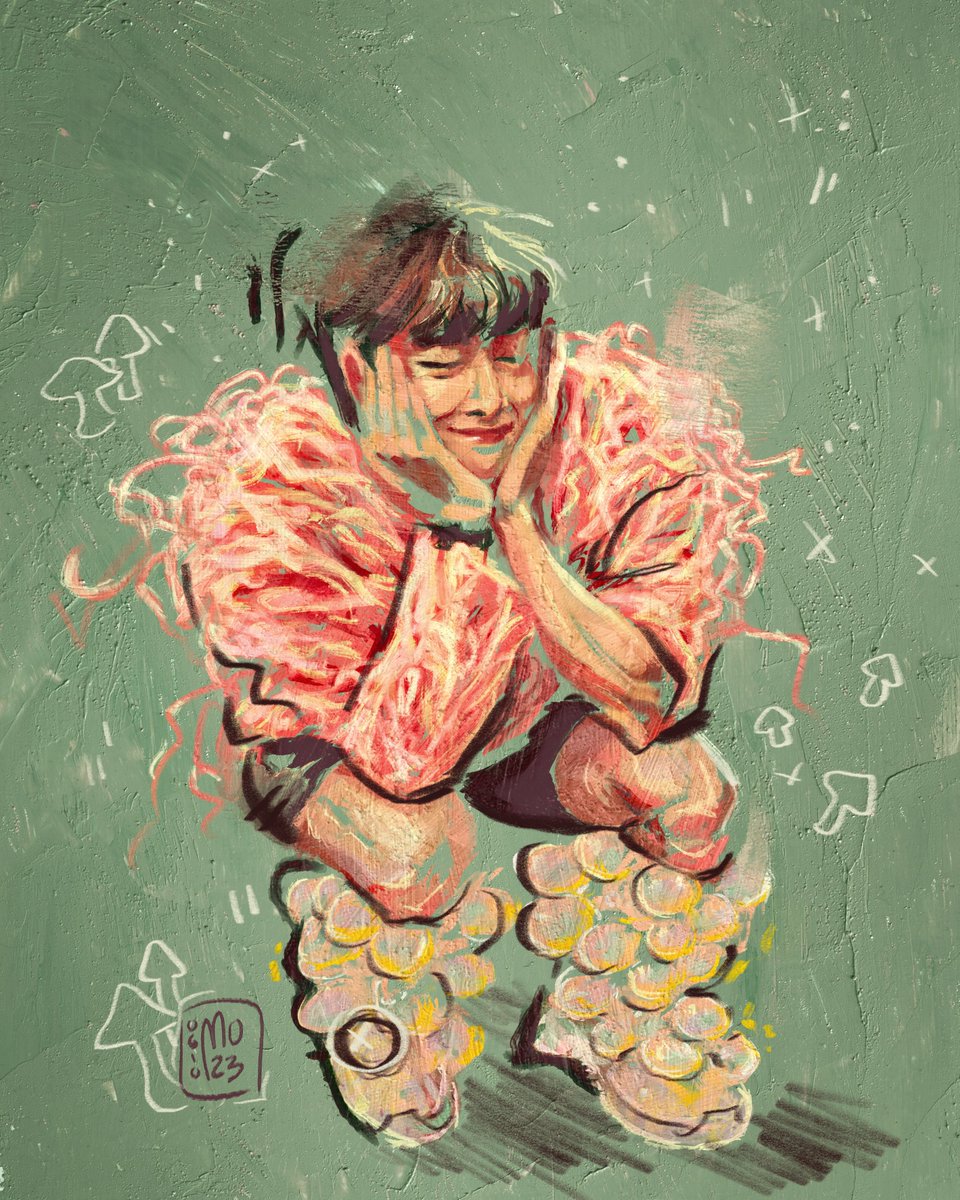 Of course I had to draw this tiny sweet baby, Jeongin sweetheart 🧡 it's #kamicember but I'm a staytist, come on!